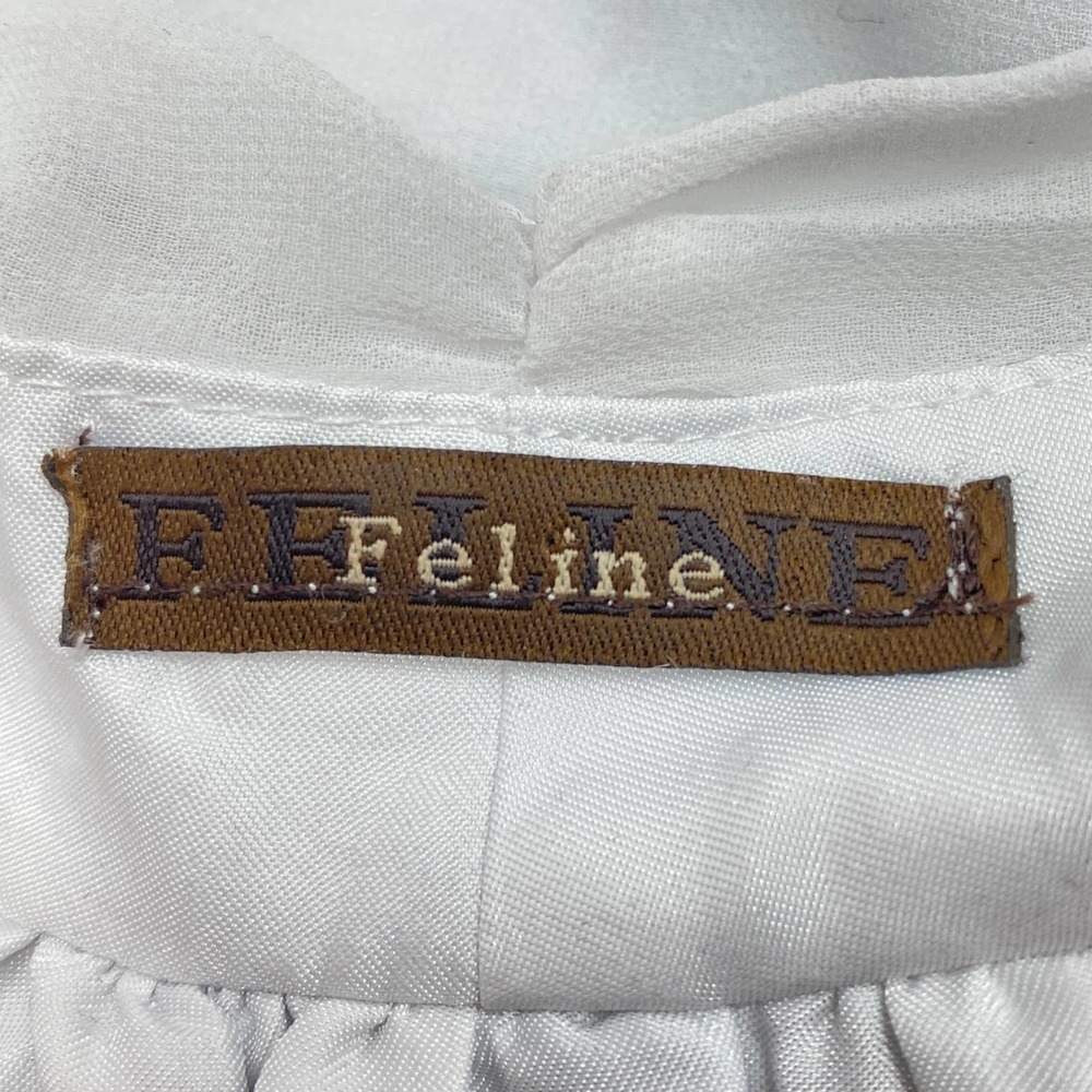 FELINE White Ruffled Halter Fit & Flare Dress - Picture 10 of 12